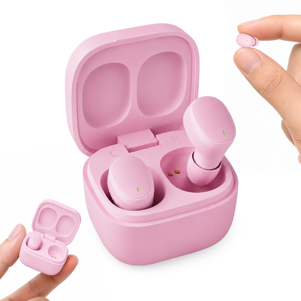 Mini Invisible Sleep Wireless Earbuds, Bluetooth 5.3, Mic & Charging Case