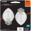 Feit LED Filament B10 E26 (Medium) Filament LED Bulb Soft White 40 Watt Equivalence 2 pk view 1