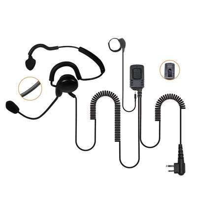PRYME SPM-1403 Patriot Behind Head Lightweight Headet with Earphone, Noise-Canceling Mic, and Inline PTT Button - Fits: Yaesu and Motorola CLS,CP,GP,HT,MTX,PRO Radios with 2-Pin Side Connector