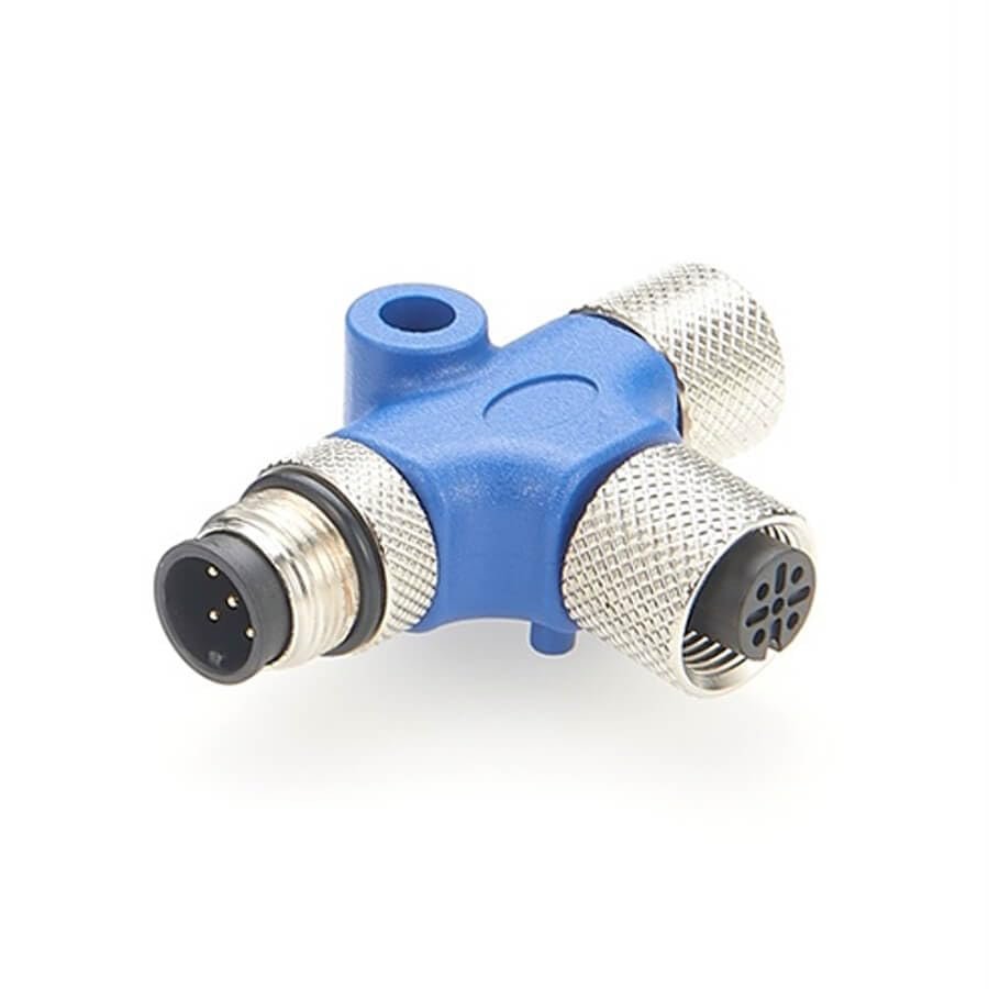 Elecbee Nmea2000 T Connector for Marine & Oceanic System M12 5 Pin Dual Female to 5 Pin Male