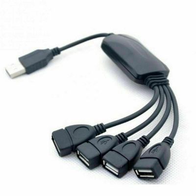 BBAUER 4 Port USB 2.0 High Speed Hub Octopus Splitter 480 Mbps for PC Laptop Notebook