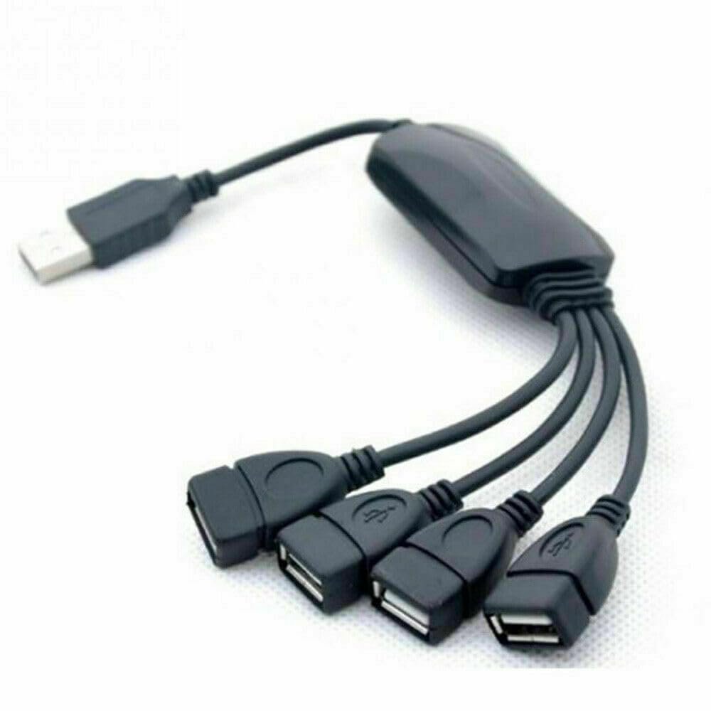 BBAUER 4 Port USB 2.0 High Speed Hub Octopus Splitter 480 Mbps for PC Laptop Notebook