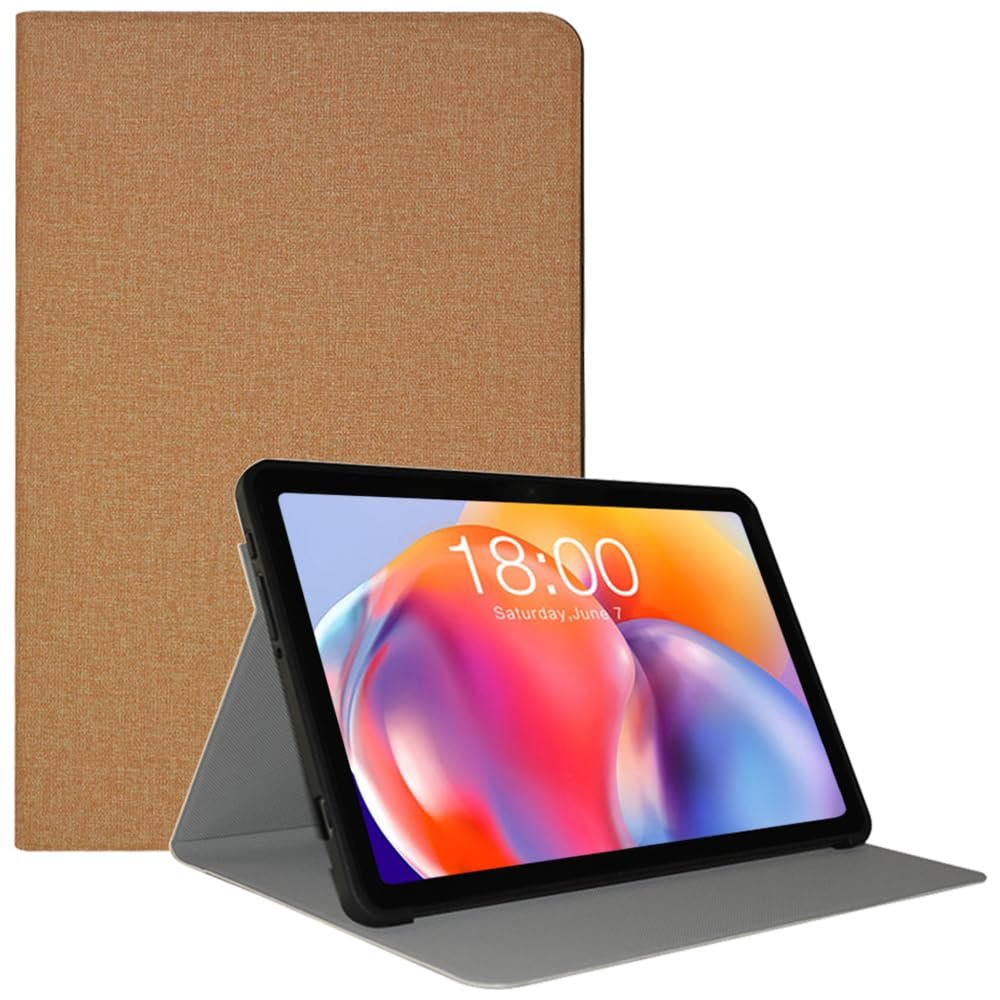 AIJAKO Case for TECLAST T40S Tablet 10.4 Inch, PU Leather Slim Folio Cover with Auto Wake/Sleep Function Soft TPU Back Shell Multi-Viewing Angles Stand for TECLAST T40S Tablet 10.4 Inch, Gold