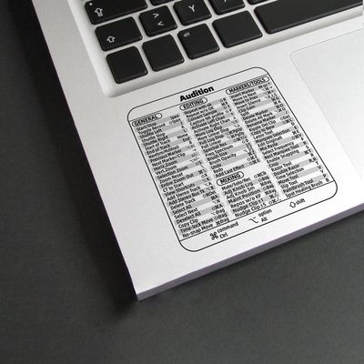 2 Pcs Clear Vinyl Mac Quick Reference Keyboard Shortcuts Stickers, Shortcut Stickers Compatible with MacBook - Audition