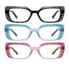 ICARA 3 Pack Oversized Square Reading Glasses for Women Fashion Oprah Style Blue Light Blocking Computer readers (Black+Green/Blue+Red, 0.0, multiplier_x) view 1