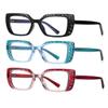 ICARA 3 Pack Oversized Square Reading Glasses for Women Fashion Oprah Style Blue Light Blocking Computer readers (Black+Green/Blue+Red, 0.0, multiplier_x) view 2