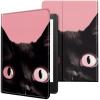 CGFGHHUY Case for All-New Kindle 11th Generation 6 inch 2022 Lightweight Protective Smart Stand Cover with Auto Wake Sleep Case for Kindle 2022 11th Gen E-Reader - Black Cat Pink view 1