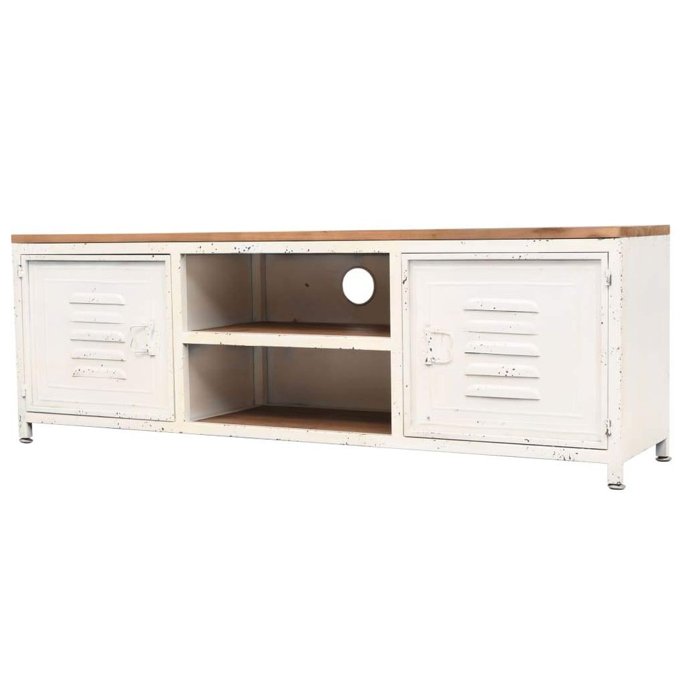 BUKSCYJS TV Display Table, Tv Entertainment Stand, TV Cabinet, Robust and Durable Suitable for Offices, Living Rooms, bedrooms, playrooms 47.2"x11.8"x15.7" White