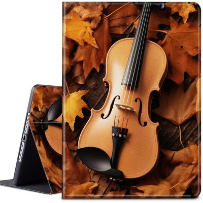 CGFGHHUY for iPad 9th Generation Case,for iPad 8th 7th Generation Case 10.2 inch2021/2020/2019 Lightweight Protective Smart Stand Cover with Auto Wake Sleep - Maple Leaf & Violin
