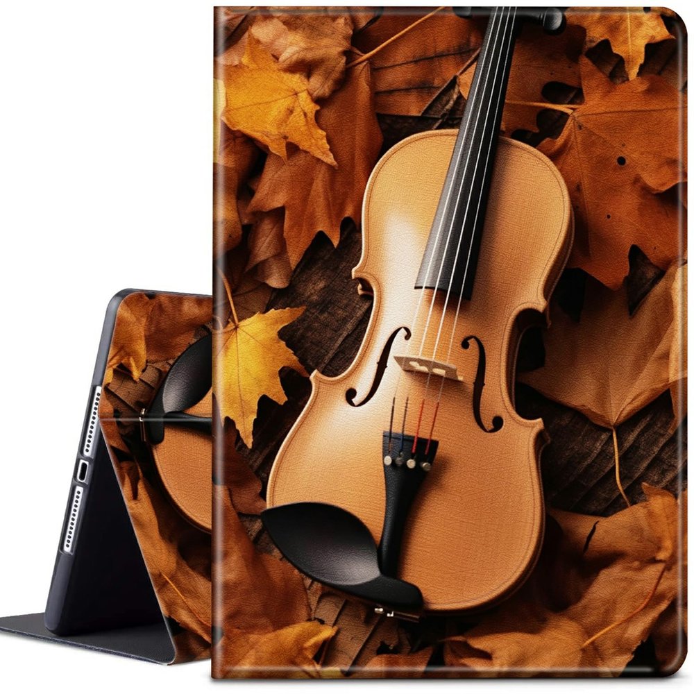 CGFGHHUY for iPad 9th Generation Case,for iPad 8th 7th Generation Case 10.2 inch2021/2020/2019 Lightweight Protective Smart Stand Cover with Auto Wake Sleep - Maple Leaf & Violin