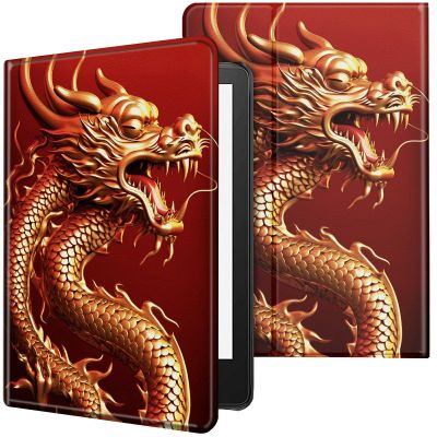 CGFGHHUY Case for 6.8 inch Kindle Paperwhite 11th Generation 2021/Kindle Paperwhite Signature Edition Lightweight Protective Smart Stand Cover with Auto Wake Sleep - Golden Dragon
