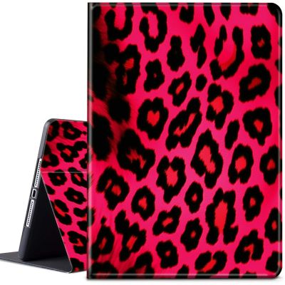 CGFGHHUY for iPad 9th Generation Case,for iPad 8th 7th Generation Case 10.2 inch2021/2020/2019 Lightweight Protective Smart Stand Cover with Auto Wake Sleep - Pink Leopard Print