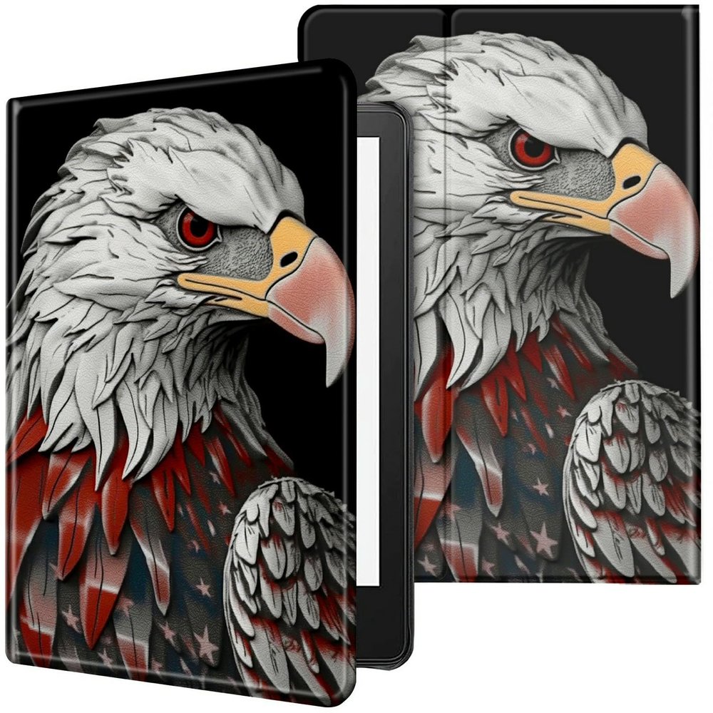 CGFGHHUY Case for 6.8 inch Kindle Paperwhite 11th Generation 2021/Kindle Paperwhite Signature Edition Lightweight Protective Smart Stand Cover with Auto Wake Sleep - Eagle American Flag