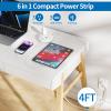 NTONPOWER Travel Power Strip3 Outlets with 3 USB Ports & Flat Plug Power Strip with USB C, GAN 45W USB-C Port view 3