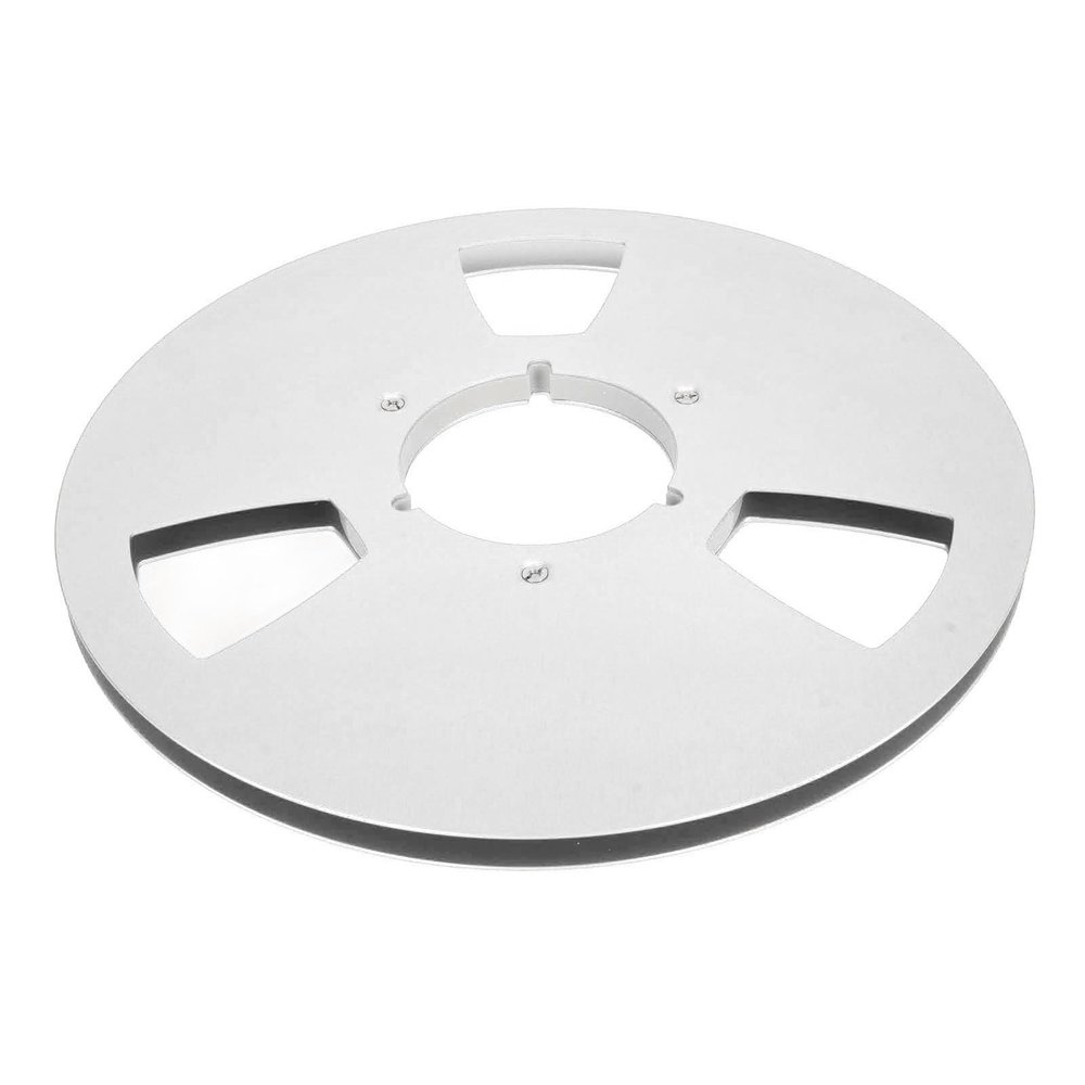 10 Inches Empty Takeup Reel, Aluminum Alloy Open Reel Audio Take Up Reel, with 3 Hole Wind Resistance Holes, for Recording (Silver)