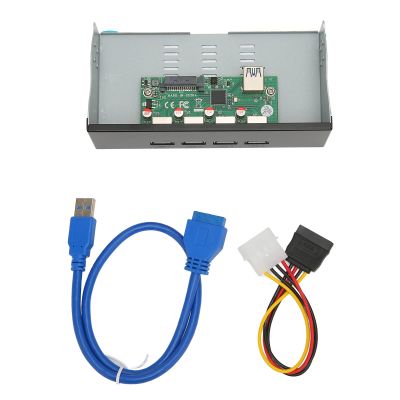 Zopsc 5.25in 4 USB 3.1 Front Panel Hub, Aluminum Durabl10Gbps High Speed Front Panel USB Hub for Computer Desktop, for Notebook, for Laptop, Compatible with 7/8/10