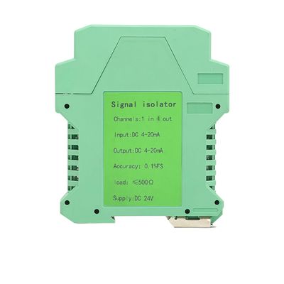 Analog Signal Isolator Transmitter Splitter DC Galvanic Separation Analog Signal Splitter Current Voltage Transmitter DIN Rail Mount (4-20ma 1 in 4 out)
