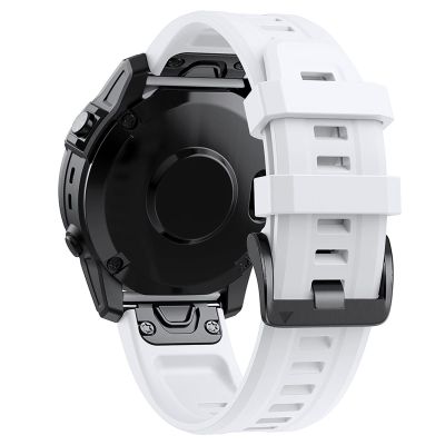 ONECMN Official Silicone 26 22mm Quick Release Watchband Wriststrap for Garmin Fenix 7 7X 6 6X 5X 5 3 HR Smart Watch Easyfit Wrist Band (Color : BLACK WHITE, Size : Forerunner 935 945)