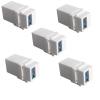 5-Piece USB 3.0 Straight trapezoidal Female to Female Coupler Plug-in Wall Panel Connector Module - White view 1
