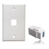 5-Piece USB 3.0 Straight trapezoidal Female to Female Coupler Plug-in Wall Panel Connector Module - White view 4