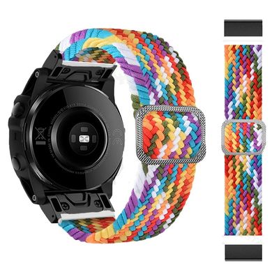 AXPTI 22 26mm Quickfit Watch Strap For Garmin Fenix 7 7X 6 6X Pro 5X 5 Plus 3HR Forerunner 935 945 Braided Solo Loop Nylon Wristbands (Color : B, Size : 26mm Fenix 5X Plus)