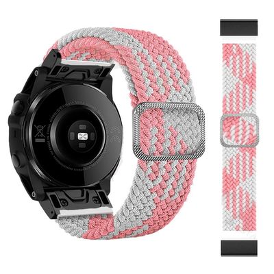 AXPTI 22 26mm Quickfit Watch Strap For Garmin Fenix 7 7X 6 6X Pro 5X 5 Plus 3HR Forerunner 935 945 Braided Solo Loop Nylon Wristbands (Color : D, Size : 26mm Fenix 5X Plus)