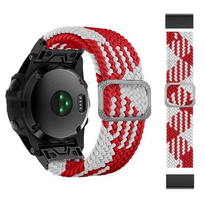 AXPTI 22 26mm Quickfit Watch Strap For Garmin Fenix 7 7X 6 6X Pro 5X 5 Plus 3HR Forerunner 935 945 Braided Solo Loop Nylon Wristbands (Color : H, Size : 26mm Fenix 6X 6X Pro)