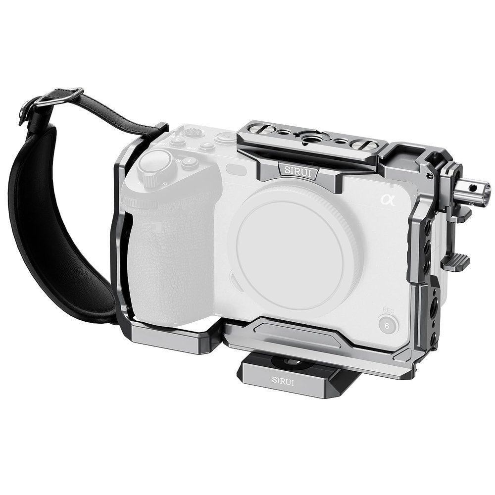 SIRUI Camera Cage for Sony FX 3 FX30 with Wrist Strap Cable Clamp for HDMI NATO Rail, QR Plate for Arca-Swiss, Compatible with Sony XLR Handle and Compatible with DJI RS2 RS3 Gimbal, Grey