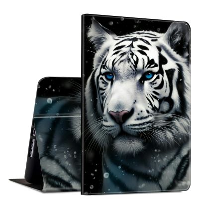 Case for Galaxy Tab S7 FE 5G/S8 Plus/S7 Plus 12.4" Tablet PU Leather Slim Folio Lightweight Cover with Smart Auto Wake/Sleep Protective Case for Samsung Tab S7 FE 2021/S8+ 2022/S7+ 2020,Cool Tiger