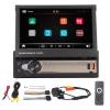 Car MP5 Player, 7in HD LCD Touchscreen Manual Retractable Player, Built in Mic, BT5.1 Stereo Audio Music Player, 12 LED Backup Cameras, USB2.0 Type C PD Port view 2