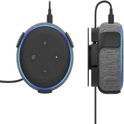 ZahoTse PT62-E for Amazon Echo Dot 3rd / Google Home Mini Holder Wall Mount Echo Dot 3rd Stand Holder Accessories, Amazon Echo Dot 3rd / Google Home Mini Speaker Accessory Rack (2 Pieces, Black)