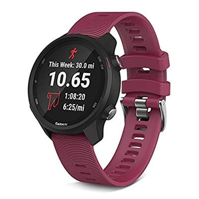 20mm Soft Silicone Replacement Watch Strap Band Compatible Garmin Forerunner 245,Compatible with Garmin Vivoactive 3/Venu Sq/Vivomove HR/Forerunner 245/245 Music/Forerunner 645/645 Music Vivoactive 3
