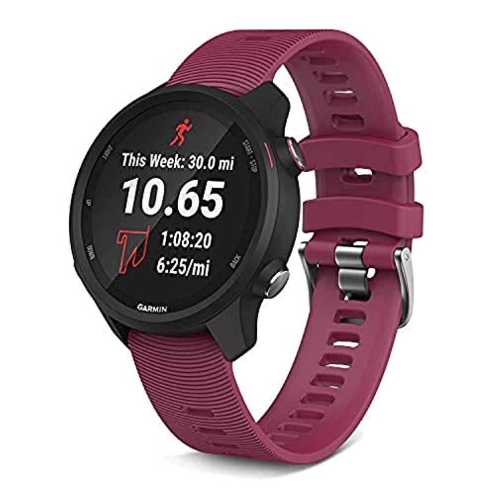 20mm Soft Silicone Replacement Watch Strap Band Compatible Garmin Forerunner 245,Compatible with Garmin Vivoactive 3/Venu Sq/Vivomove HR/Forerunner 245/245 Music/Forerunner 645/645 Music Vivoactive 3