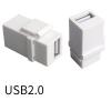 5-Piece USB 2.0 Straight trapezoidal Female to Female Coupler Plug-in Wall Panel Connector Module - White view 3