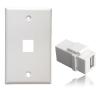 5-Piece USB 2.0 Straight trapezoidal Female to Female Coupler Plug-in Wall Panel Connector Module - White view 4