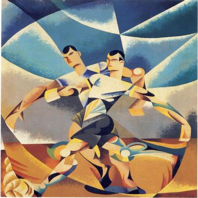 Football Match : Giulio D'Anna : 1928 : Archival Quality Art Print