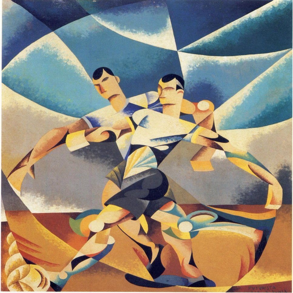 Football Match : Giulio D'Anna : 1928 : Archival Quality Art Print