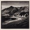 Paul Landacre : Hills and the Sea : Archival Quality Art Print