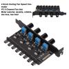 PWM Fan Hub, 8 Channel 4 Knob Speed Controller for PC Case VGA Water Cooling System, Reduce Noise Power Consumption view 2