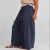 ANRABESS Women Palazzo Pants Summer Boho Bagyy Wide Leg High Smocked Waist Casual Loose Lounge Pant with Pocket Deep Blue Large view 2