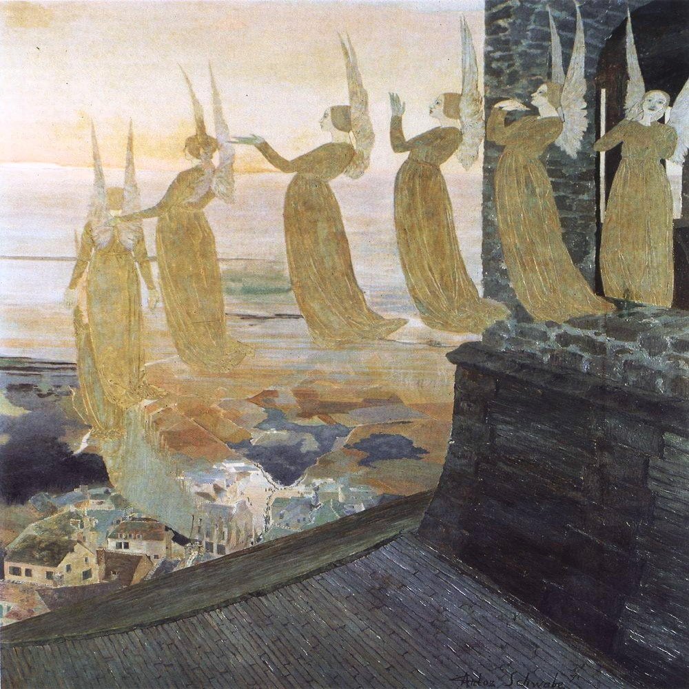 Night Bells : 1890s : Carlos Schwabe : Archival Quality Art Print