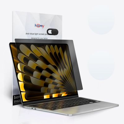 homy Magnetic Privacy Screen Protector for New MacBook Air 15 inch 2023-2024. Bonus: Ultra-Thin Keyboard Cover, Web Camera Lens Cover. Easy On-Off Security Filter for A2941 M2.