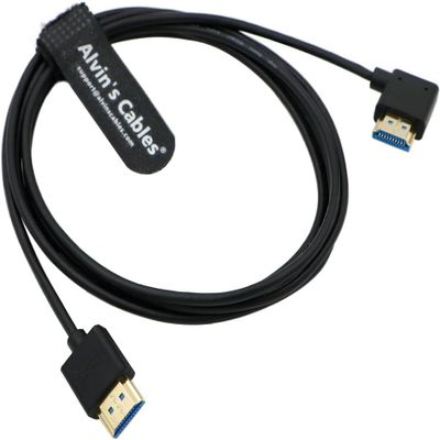 Alvin's Cables Ultra HD 8K HDMI 2.1 Cable Straight HDMI to Right Angle HDMI High Speed for Atomos Ninja V Monitor, Z CAM E2, Sony FS5| FS7| A7S3 Cameras 6.6ft|2M