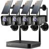 Kittyhok Solar Security Cameras Wireless Outdoor System | 4pcs 2K Ultr HD Pan Tilt Home Solar Security Camera with Human Detection, Spotlight | 10CH Smart NVR, 60 Days Local Storage view 1