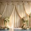 10ft x 10ft Wrinkle Free Champagne Backdrop Curtains for Parties, Polyester Photo Backdrop Drapes 2 Panels 5x10ft Cloth for Wedding Birthday Party Photography Background view 3