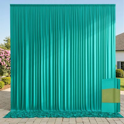 10ft x 10ft Wrinkle Free Turquoise Backdrop Curtains for Parties, Polyester Photo Backdrop Drapes 2 Panels 5x10ft for Wedding Mermaid Birthday Photography Background Party Backdrop