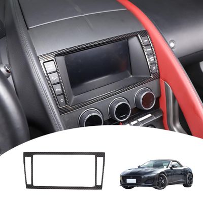 Car Dashboard GPS Navigation Panel Frame For Jaguar F-Type 2013-2024 Central Navigation Screen Panel TrimMultimedia Control Screen Frame Decoration Cover (Multimedia Decorative Frames, Carbon Fiber)