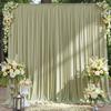 10ft x 10ft Wrinkle Free Sage Green Backdrop Curtains for Parties, Polyester Photo Backdrop Drapes 2 Panels 5x10ft for Wedding Birthday Party Photography Background Photoshoot view 1