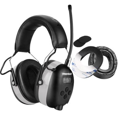 PROHEAR 027 AM FM Radio Headphones with Digital Display Gel Ear Pads