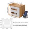 Wooden Router Shelf, Desktop WiFi Router Storage Box Modem Rack Router Cover Power Strip and Cable Management Hider Organizer for Office and Home (Cherry Wood) view 2